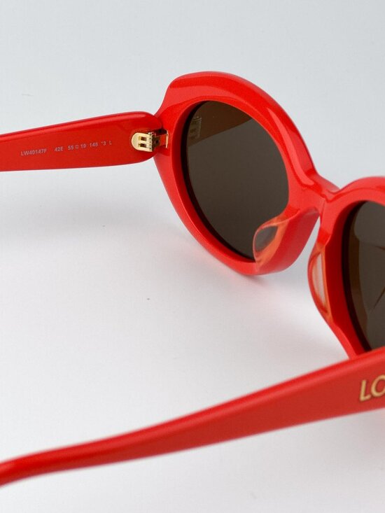 Loewe LW40147F 42E Oval Sunglasses – Shiny Orange / Brown main image 7